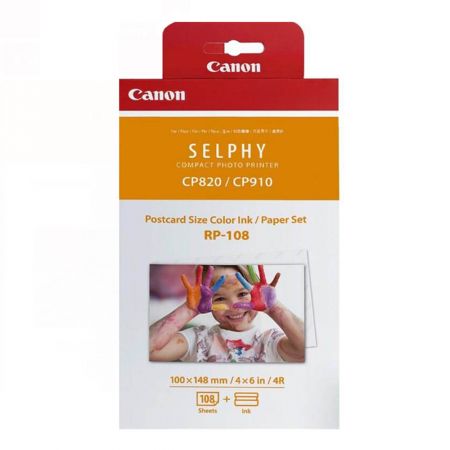 COLOR INK PAPER SET RP-108 + SET HARTIE 10X15 CM ORIGINAL CANON SELPHY CP-1000